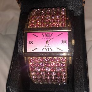 Sofia by Sofia Vergara Pink Crystal Watch